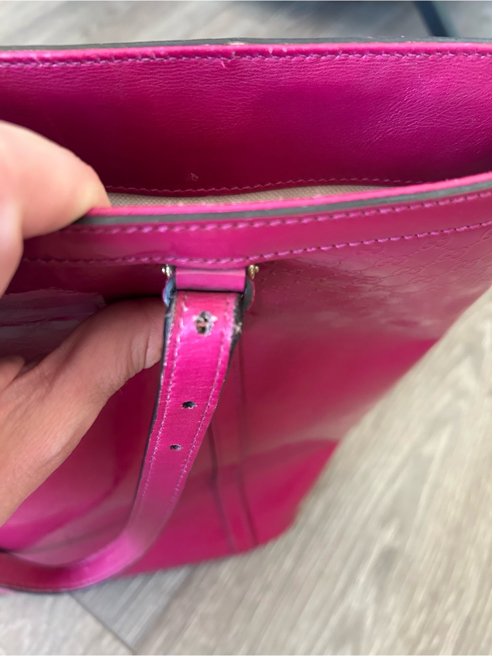 Gucci Hot Pink Microguccissima Patent Leather Nice Tote Bag - Picture 9 of 11